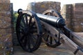 Cannon at Mont Orgueil Castle in Gorey, Jersey, UK