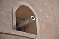 Cannon in Nakhal Castle near Muscat, Oman Royalty Free Stock Photo