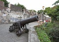 Cannon in Portuguese fortress Guia in Macau Royalty Free Stock Photo