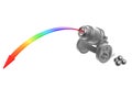 Cannon with rainbow Trajectory Royalty Free Stock Photo