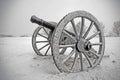Cannon in snow storm