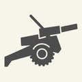 Cannon solid icon. War vector illustration isolated on white. Weapon glyph style design, designed for web and app. Eps Royalty Free Stock Photo
