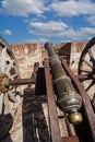 Cannon standing guard at Fort Mehrangarhin Rajasthan India, South Asia Royalty Free Stock Photo