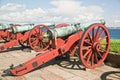 The cannon stands guard in Kronborg Castle