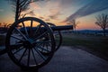 Cannon at sunrise in Gettysburg Royalty Free Stock Photo