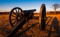 Cannon at sunset, Manassas National Battlefield Park, Virginia.