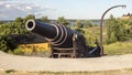 A cannon at Suomenlinna historic fortress island in Finland Royalty Free Stock Photo