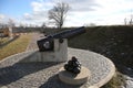 Cannon of 19th century in Daugavpils fortness Royalty Free Stock Photo
