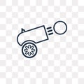 Cannon vector icon isolated on transparent background, linear Ca