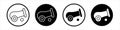 Cannon thin line vector icon set Royalty Free Stock Photo