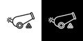 Cannon thin line vector icon set Royalty Free Stock Photo