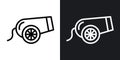 Cannon thin line vector icon set Royalty Free Stock Photo