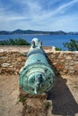 Cannon on the walls of medieval fortifications