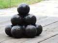 Cannonballs at Castillo de San Marcos in St. Augustine - National Monument Florida Royalty Free Stock Photo