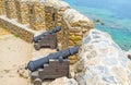 Cannons in Alanya fortress Royalty Free Stock Photo