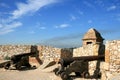 Cannons along the walls of Spanish Tarragona Royalty Free Stock Photo