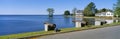 Cannons and Barker House from 1762 overlooking Albemarle Sound, Edenton, North Carolina Royalty Free Stock Photo