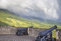 Cannons at Brimstone Hill Fortress on Saint Kitts Royalty Free Stock Photo