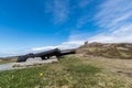 Cannons and Cabot Tower on Signal Hill, St. John`s, Newfoundland Royalty Free Stock Photo