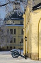 Cannons at the Corps de Guard Drottningholm Royalty Free Stock Photo