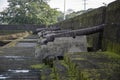 Cannons on a defensive wall located in Fort Santiago in Manila