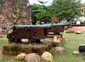 Cannons, A Famosa Fort, Malacca, Malaysia Royalty Free Stock Photo