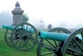 Cannons in a fog at gettysburg Royalty Free Stock Photo