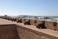 The cannons of the fortified walls of Essaouira Royalty Free Stock Photo