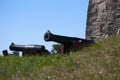 Cannons at Fredriksten Fort Royalty Free Stock Photo