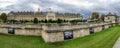 Cannons, and landscaped garden at the entrance to the Army Museum at Les Invalides complex, Paris Royalty Free Stock Photo