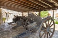 Cannons in Medieval castle in the Larnaca Fort in Cyprus Royalty Free Stock Photo