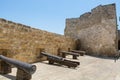 Cannons in Medieval castle in the Larnaca Fort in Cyprus Royalty Free Stock Photo