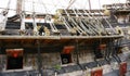 Cannons on a pirate ship in the port of Genoa