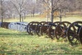 Cannons at the Revolutionary War National Park at sunrise, Valley Forge, PA Royalty Free Stock Photo