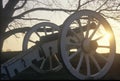 Cannons at the Revolutionary War National Park at sunrise, Valley Forge, PA