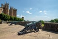 cannons situated within the grounds of Belvoir Castle in Grantham, United Kingdom