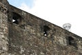 Cannons at Stone Wall in Edinburgh Castle Royalty Free Stock Photo