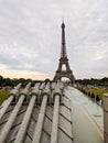 Cannons from Trocadero, Eiffel Tower in Paris France