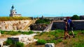 Cannons in the Venetian Castle of Agia Mavra - Greek island of Lefkada