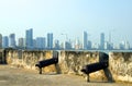 Cannons The Wall Cartagena Colombia Royalty Free Stock Photo