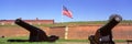 Cannons and wall at Fort McHenry National Monument