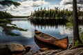 canoe algonquin lake park illustration generative ai