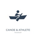 canoe & athlete icon in trendy design style. canoe & athlete icon isolated on white background. canoe & athlete vector icon simple