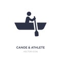 canoe & athlete icon on white background. Simple element illustration from Transport concept