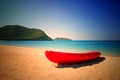 Canoe on beautiful beach in the samae san island -Thailand