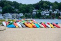 Canoe boats in Centerport Royalty Free Stock Photo