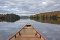 Canoe Bow on an Autumn Lake Royalty Free Stock Photo