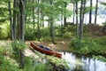 Canoe camping site in Frontenac Park, Ontario Canada