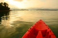 Canoe in the damn Royalty Free Stock Photo