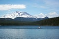 Canoe on Elk Lake in Mountains Royalty Free Stock Photo